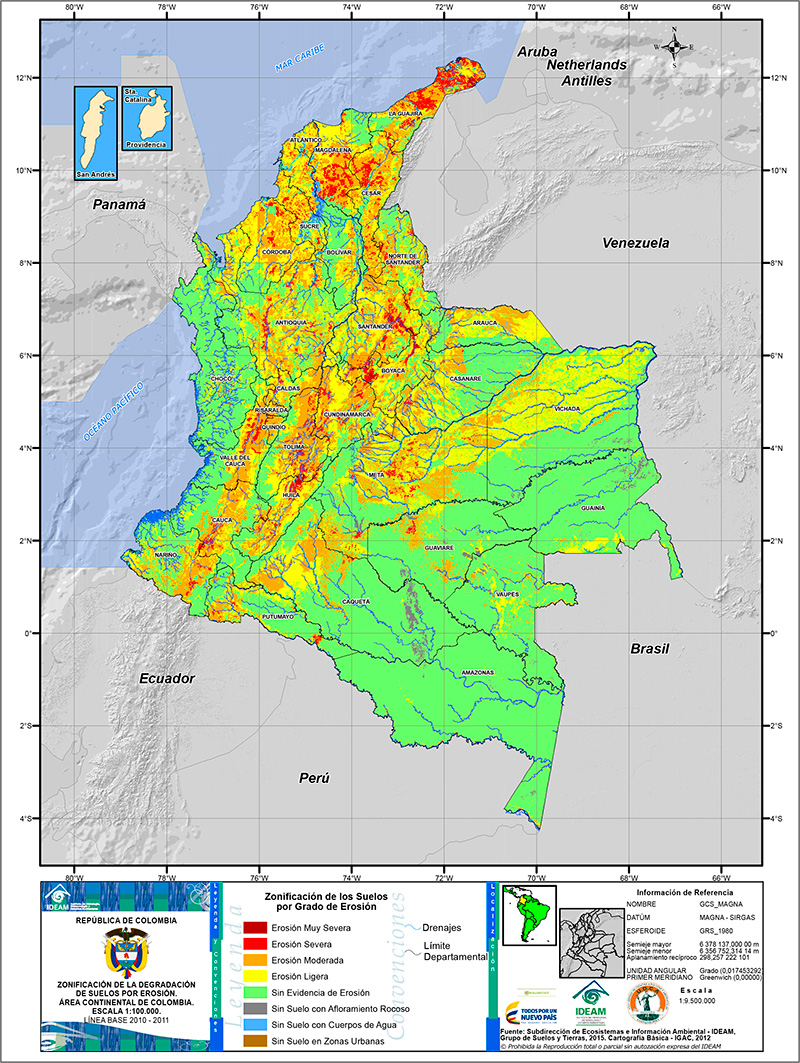 Mapa de Zonificación de los Suelos por Grado de Erosión