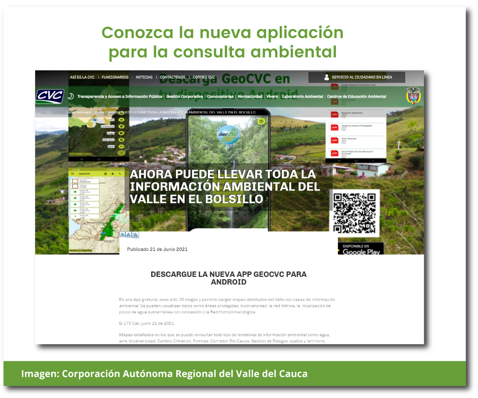Conozca la nueva aplicación para la consulta ambiental GeoCVC